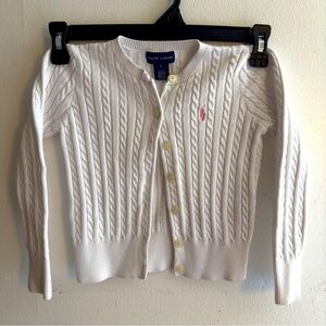 Ralph Lauren Kids White Cable Knit Cardigan Size 5